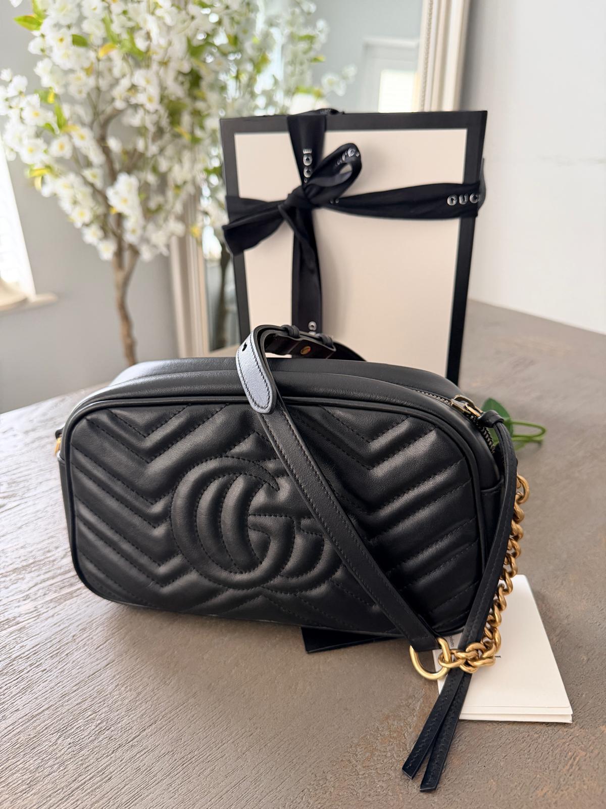 Gucci GG Marmont Small Shoulder Bag Aged Gold Hardware