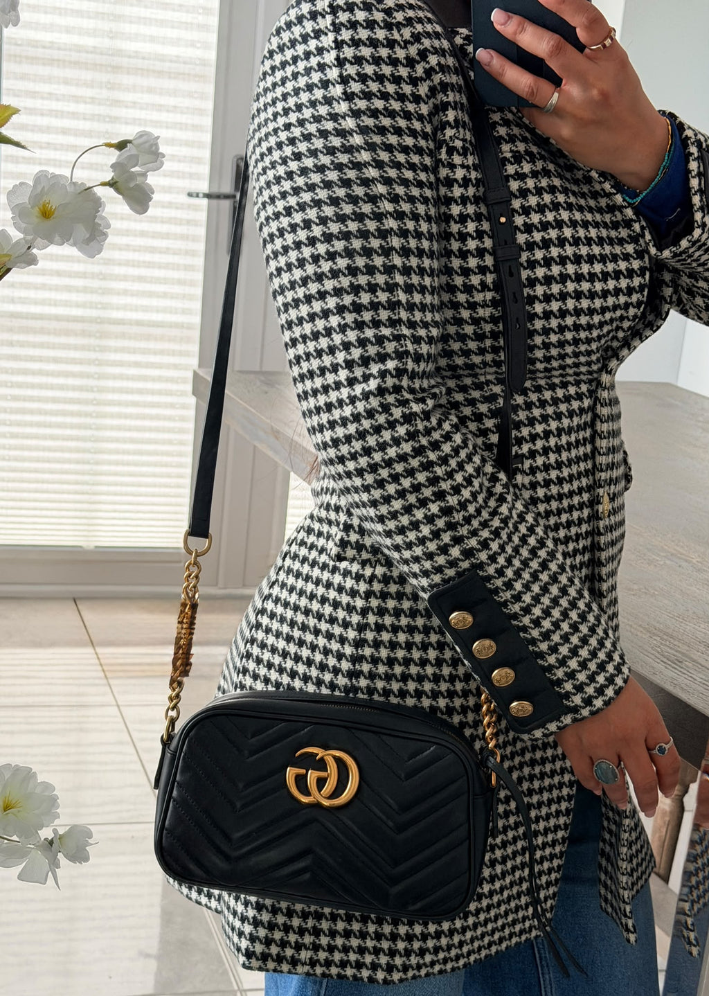 Gucci GG Marmont Small Shoulder Bag Aged Gold Hardware