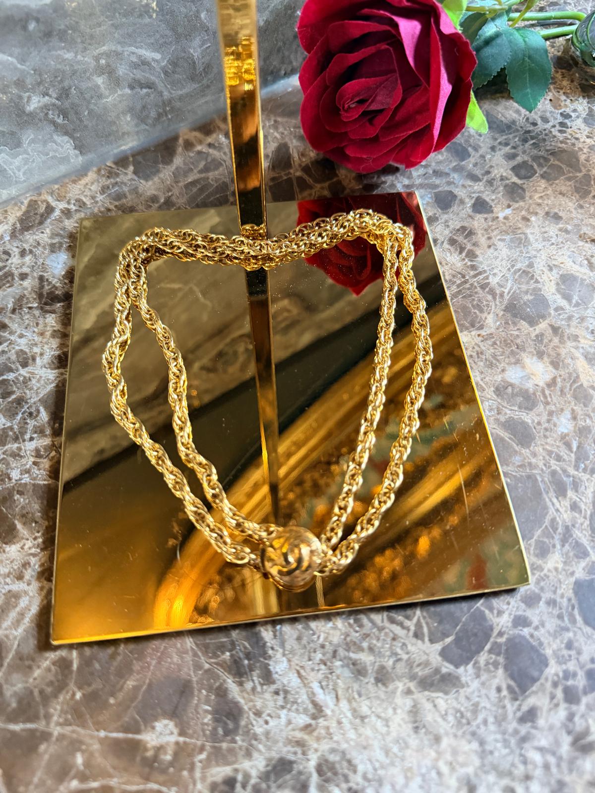 Chanel Vintage Coco Mark Long Chain/Choker Necklace