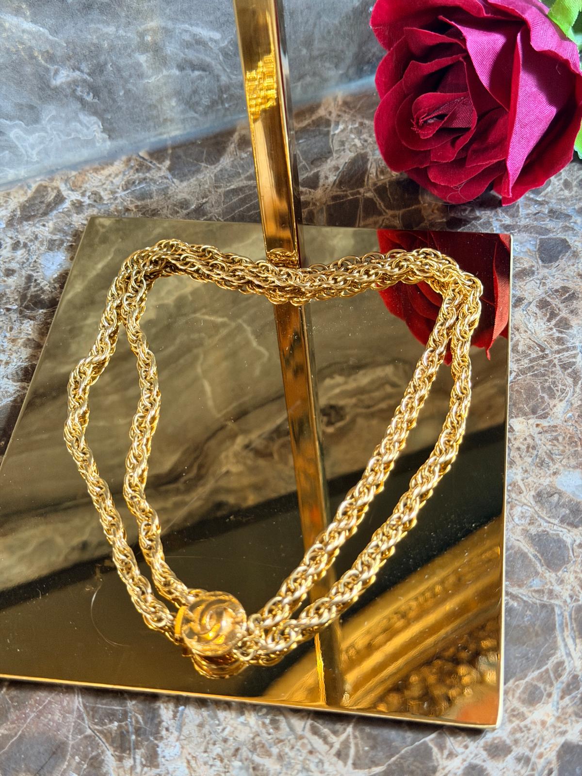 Chanel Vintage Coco Mark Long Chain/Choker Necklace