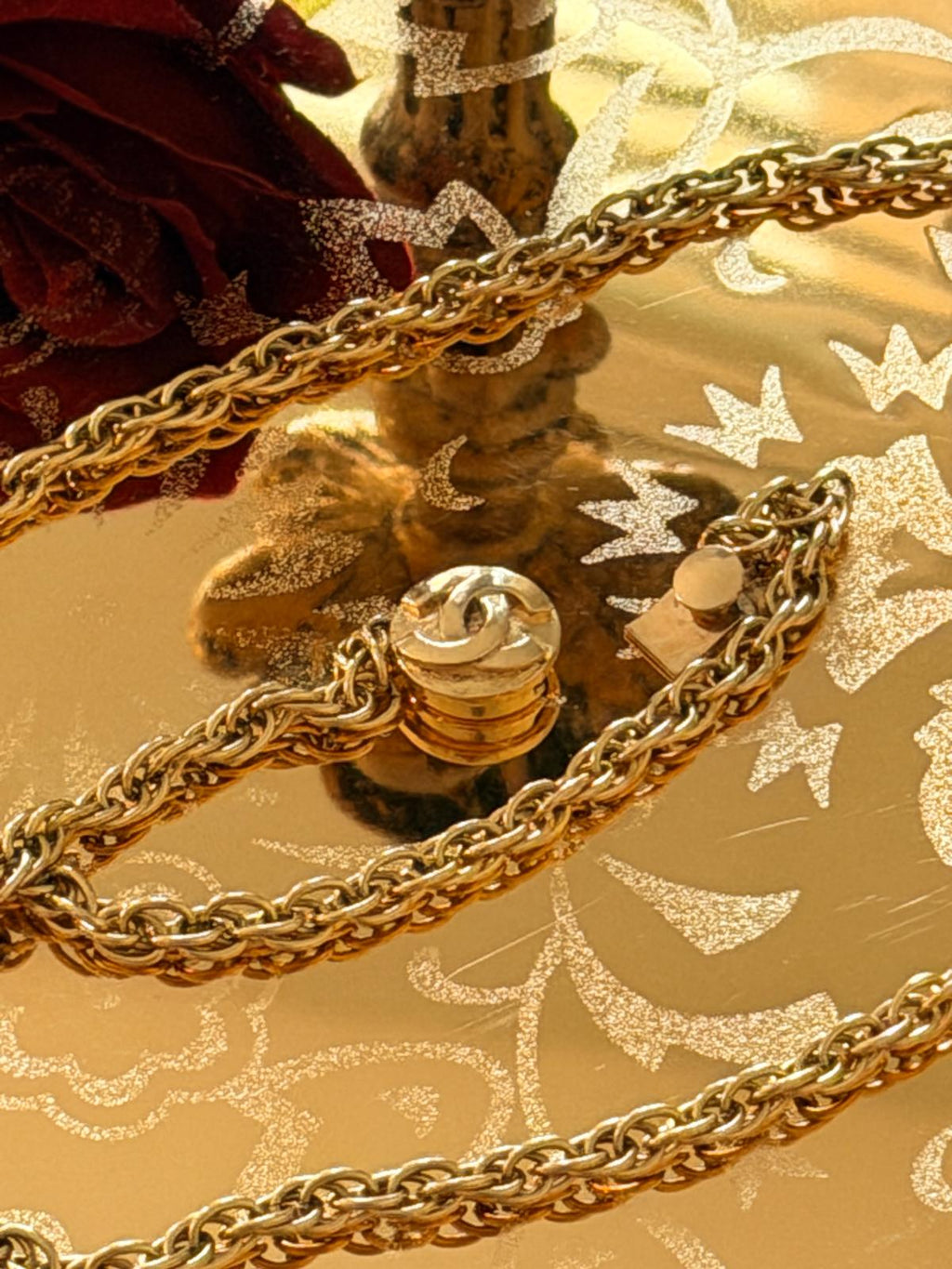 Chanel Vintage Coco Mark Long Chain/Choker Necklace