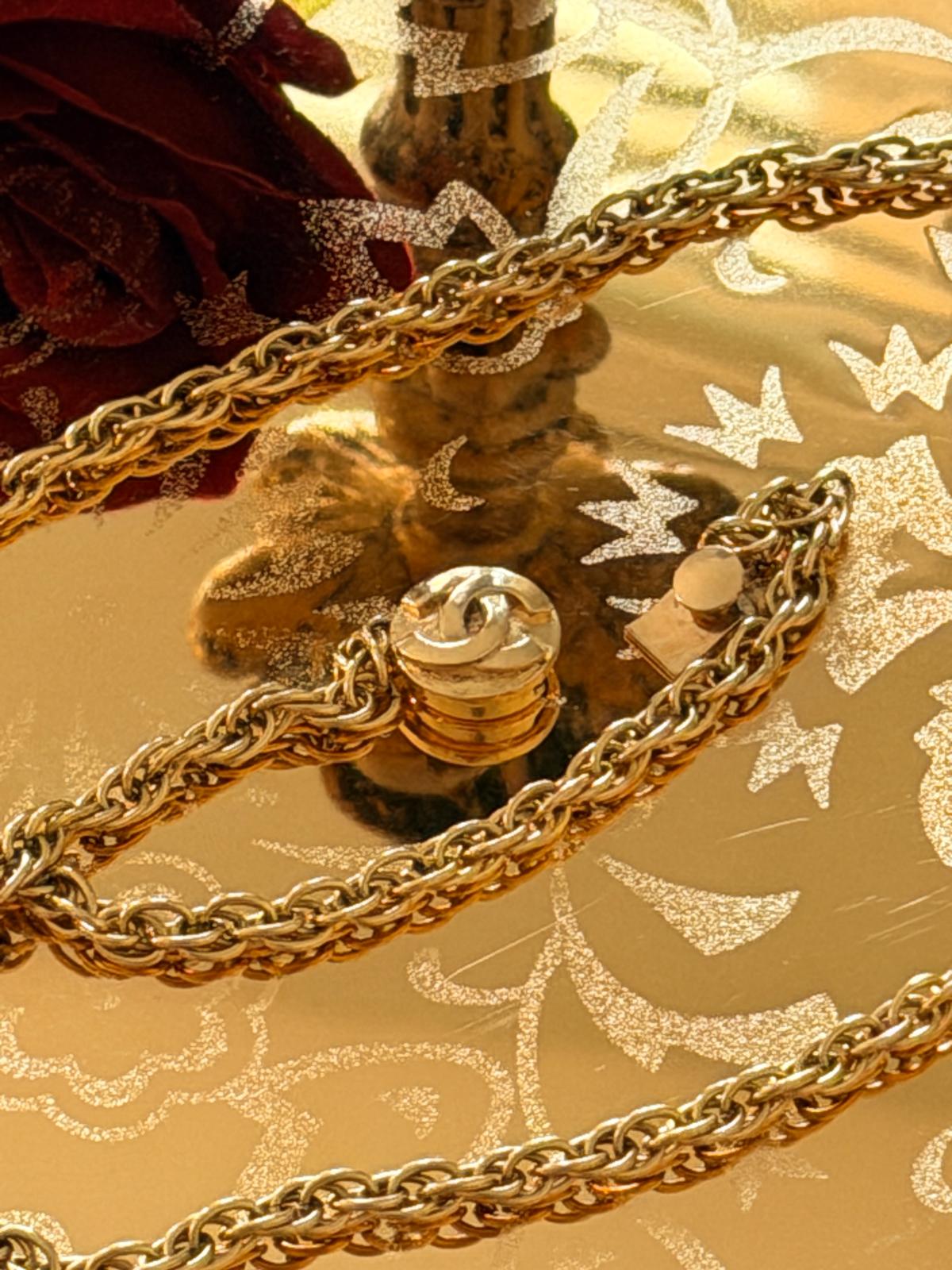 Chanel Vintage Coco Mark Long Chain/Choker Necklace