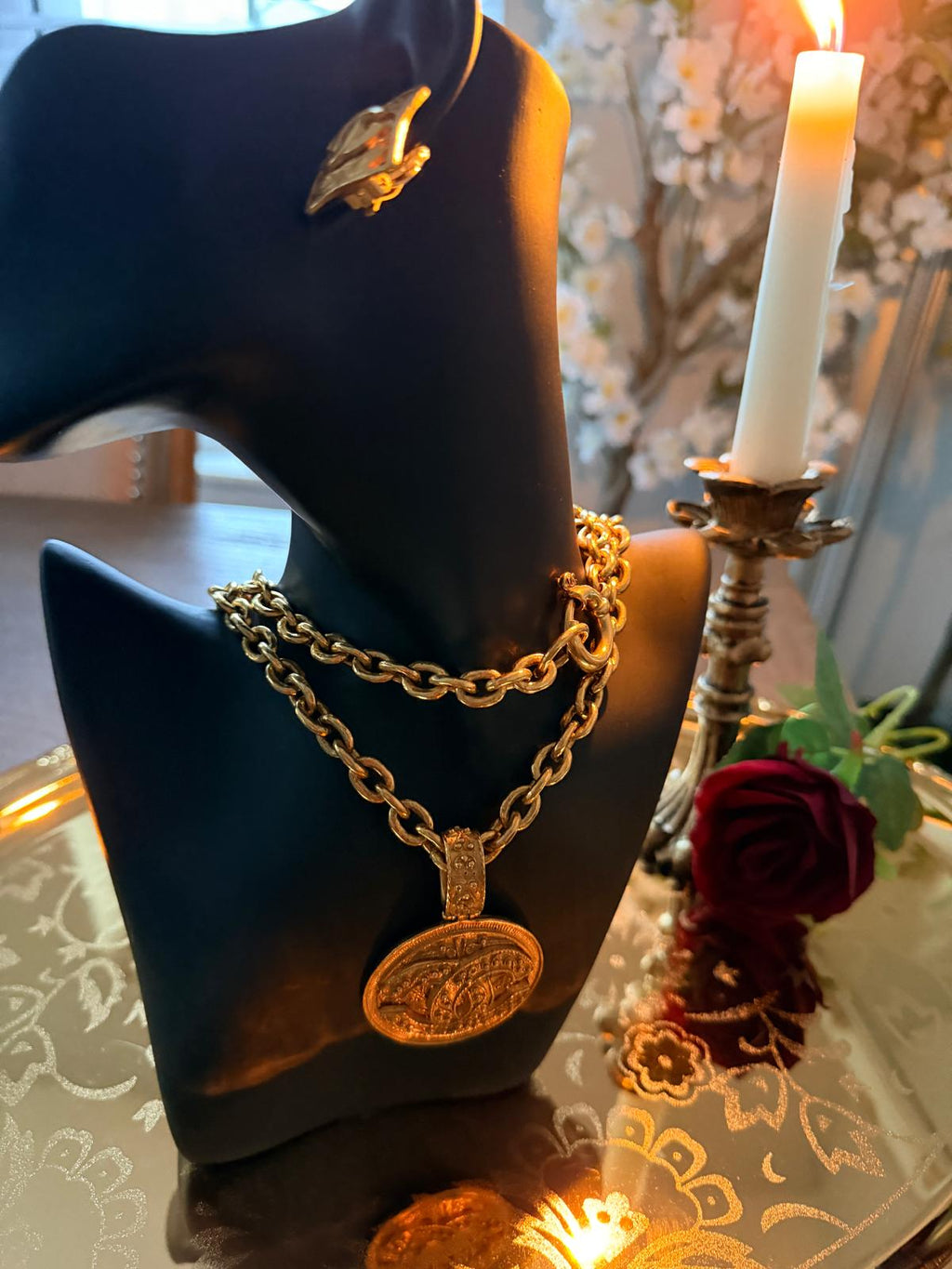 Chanel Vintage XL CC Medallion Necklace