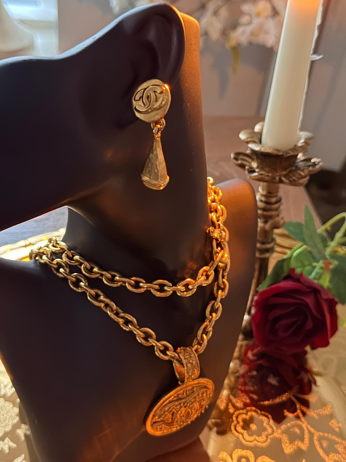 Chanel Vintage XL CC Medallion Necklace