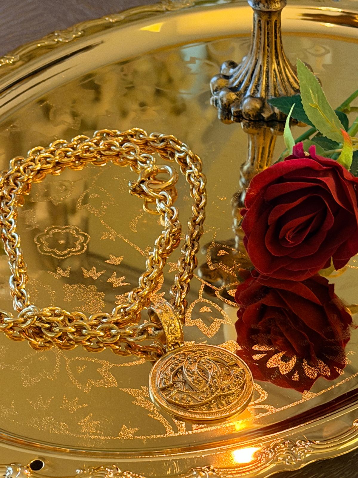 Chanel Vintage XL CC Medallion Necklace