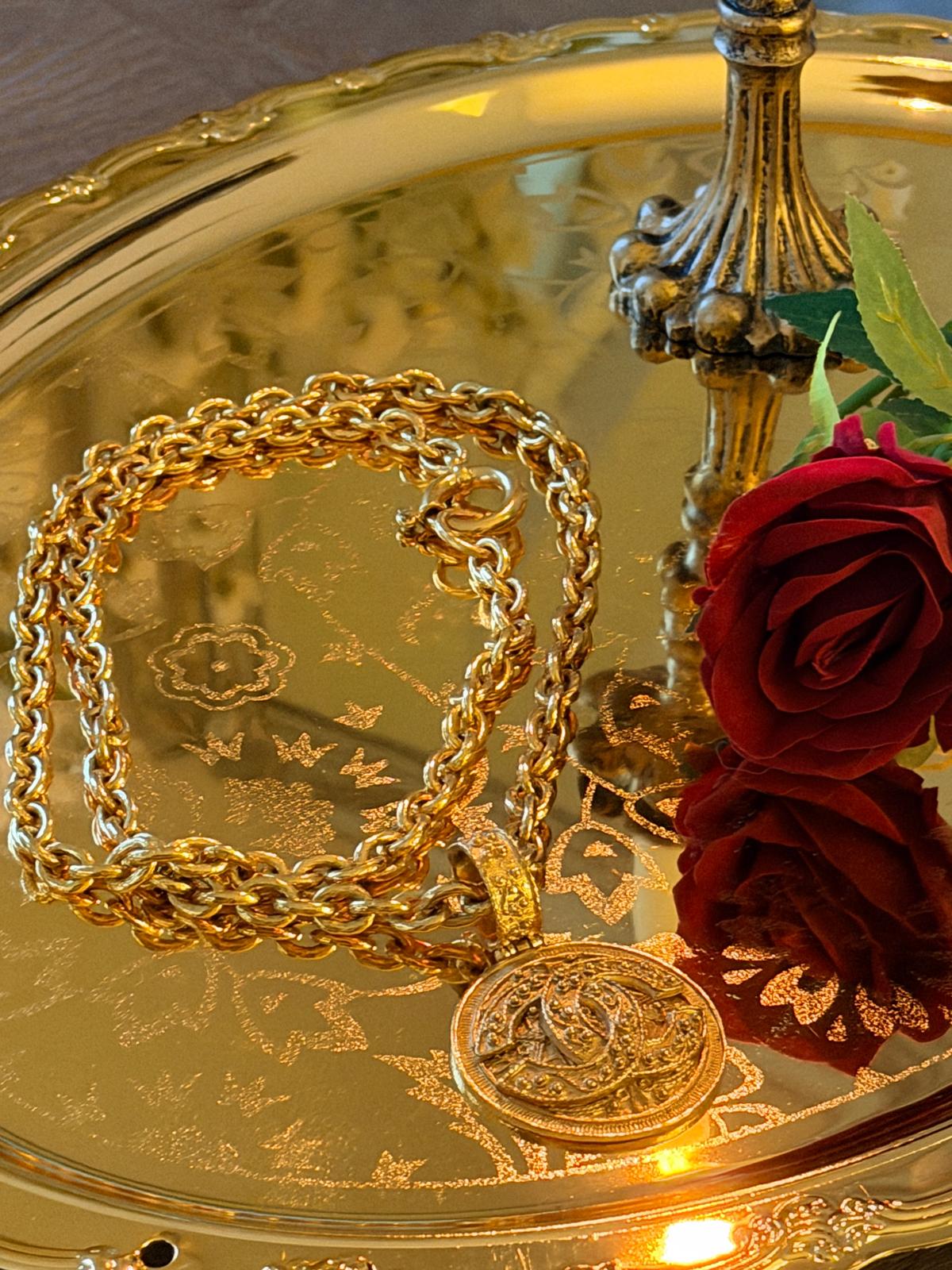 Chanel Vintage XL CC Medallion Necklace
