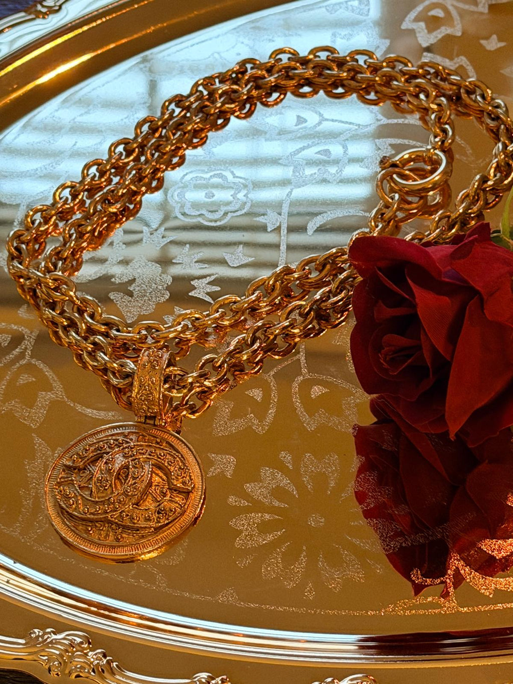 Chanel Vintage XL CC Medallion Necklace