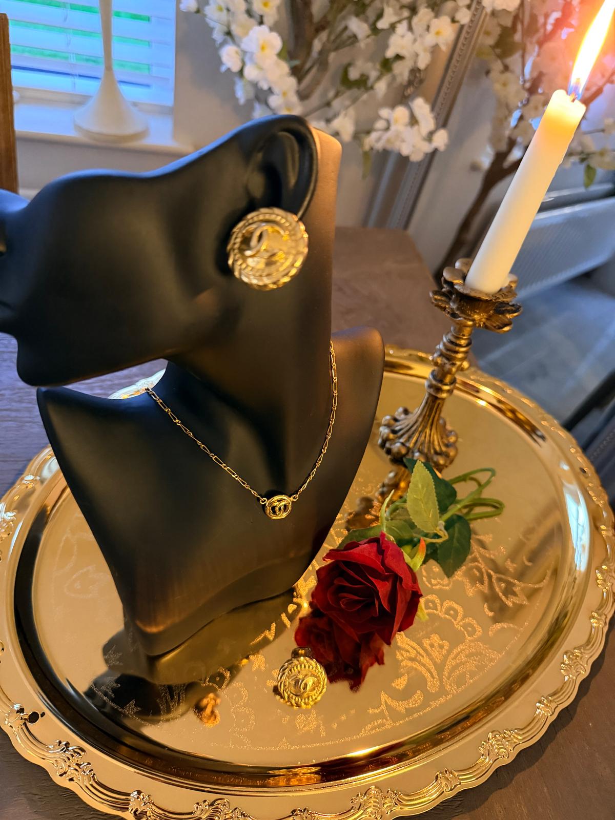 Chanel Vintage CC Circle Medallion Earrings