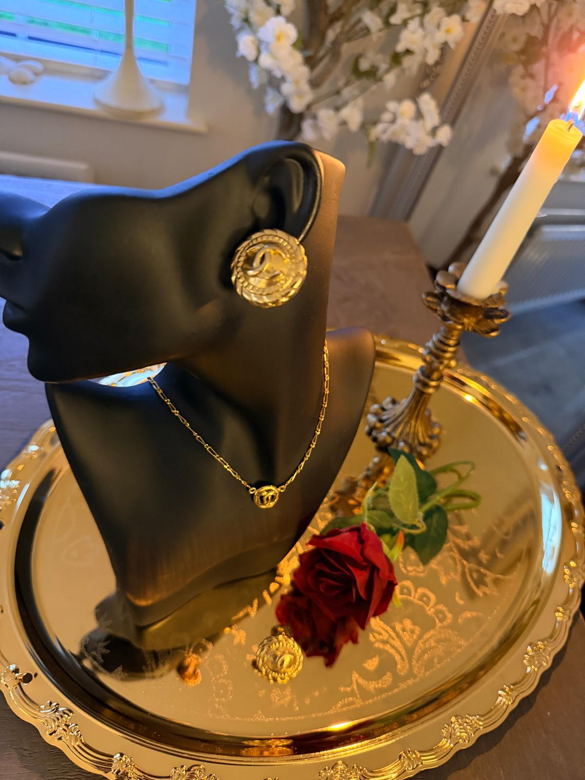 Chanel Vintage CC Circle Medallion Earrings