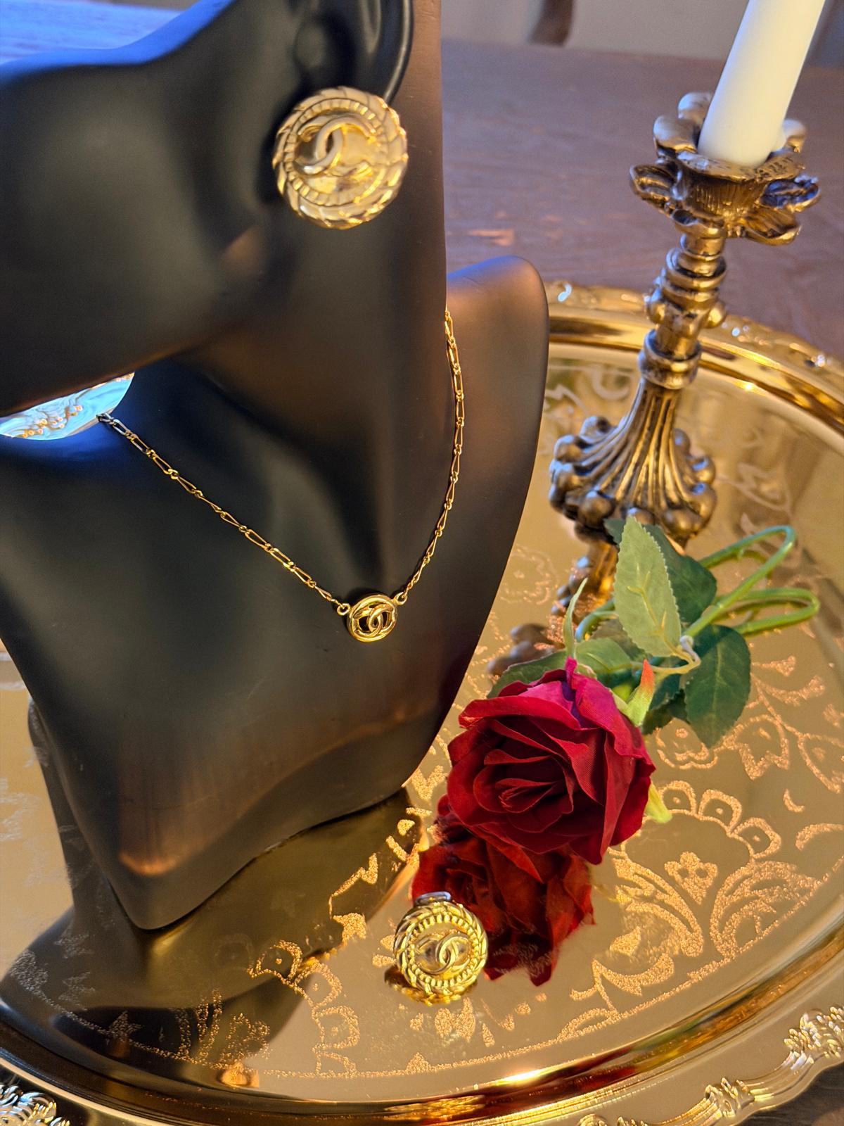 Chanel Vintage CC Circle Medallion Earrings