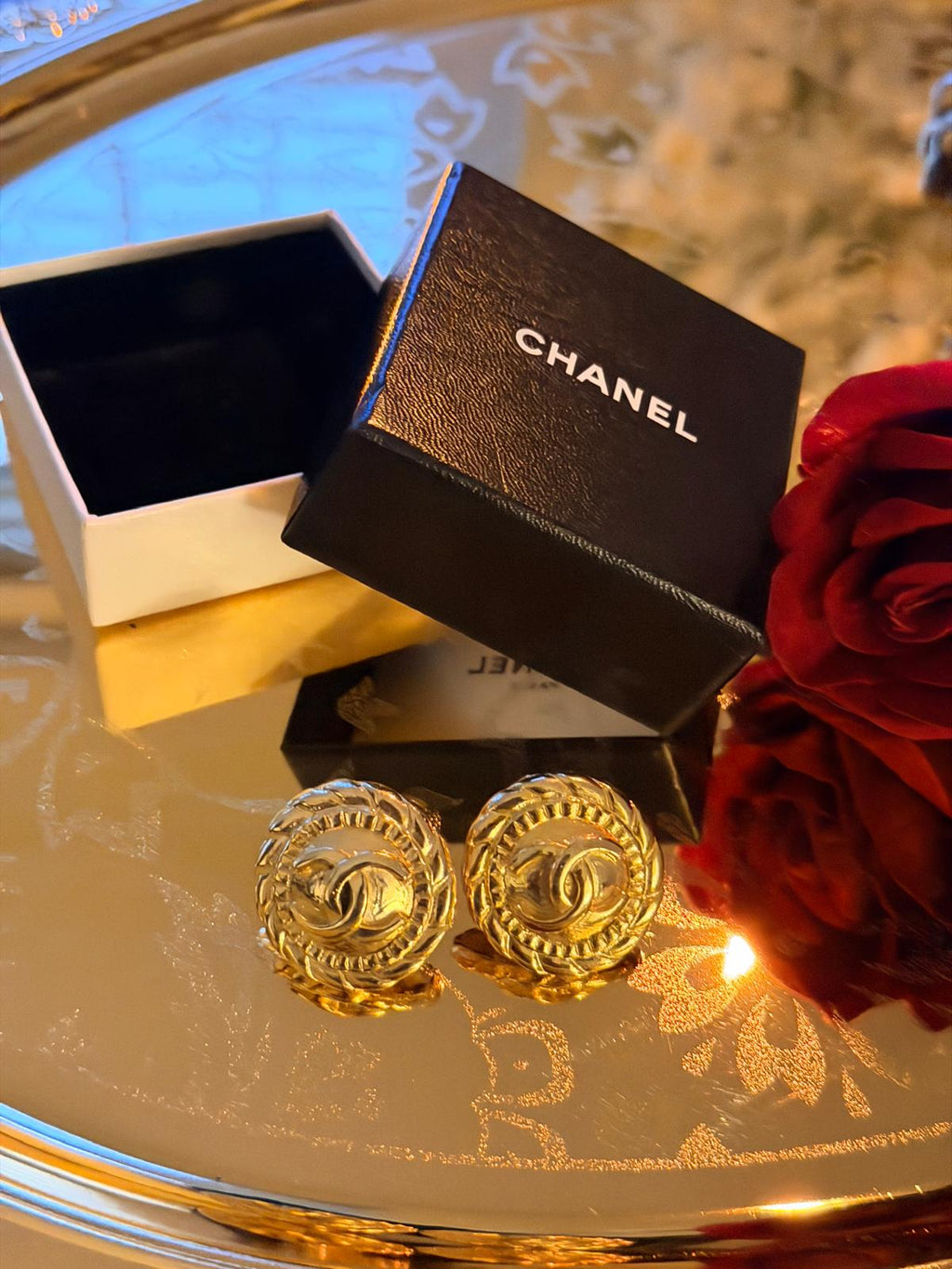 Chanel Vintage CC Circle Medallion Earrings