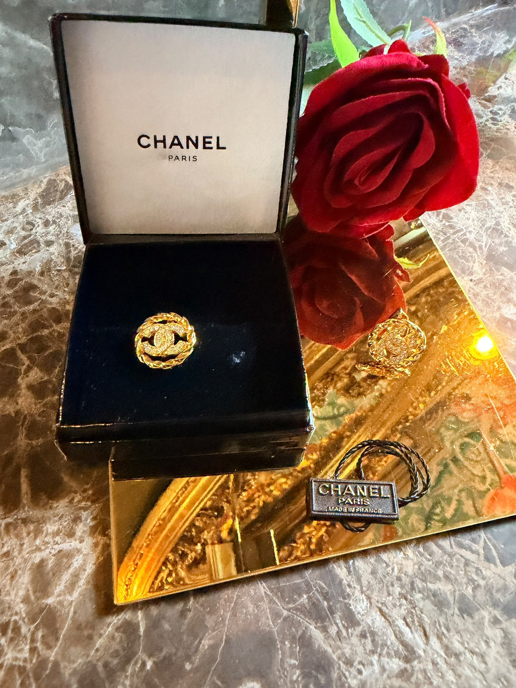 Chanel Coco Mark Rhinestone Earrings