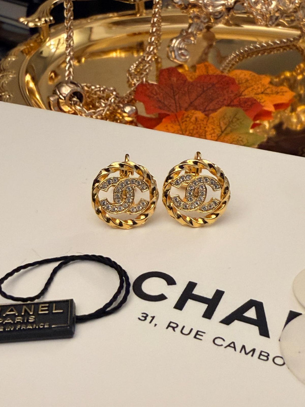 Chanel Coco Mark Rhinestone Earrings