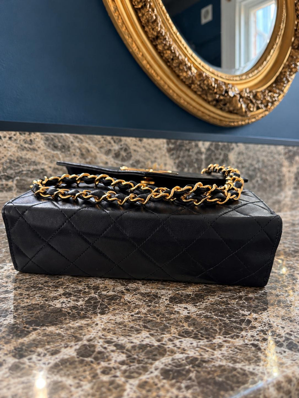 Chanel Vintage Small Flap Lambskin Leather XL CC 24k Gold Plated Hardware