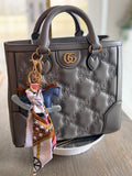 Gucci GG Matelasse Medium Grey Leather Handbag Gold Hardware