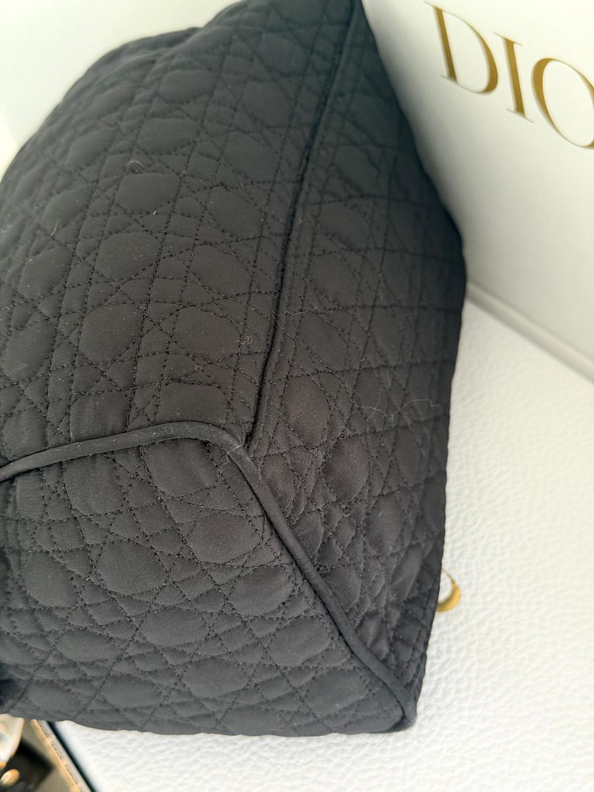 Christian Dior Mini Boston Bowling Bag Black Nylon Gold Hardware