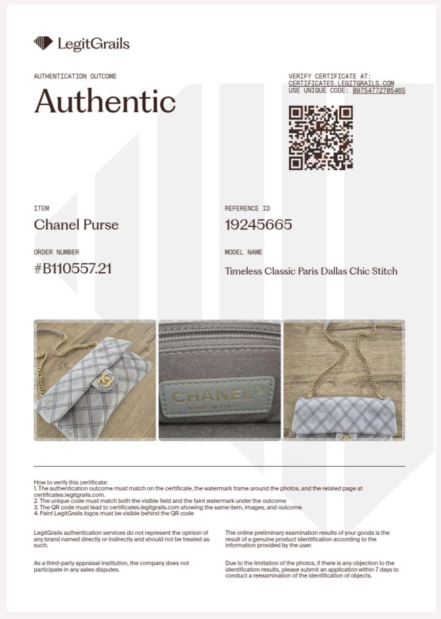 Chanel Timeless Classic Paris Dallas Chic Stitch Grey Nubuck Calfskin Leather Gold Hardware