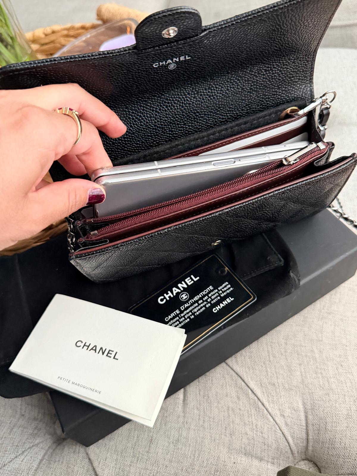 Chanel Long Wallet 2019 Black Caviar Leather Silver Hardware