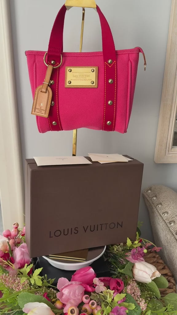 Louis Vuitton Mini Tote Bag Pink Canvas Gold Hardware – Made in France