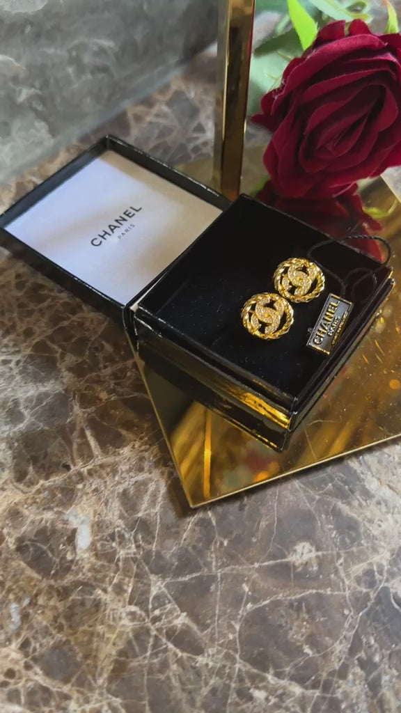 Chanel Coco Mark Rhinestone Earrings