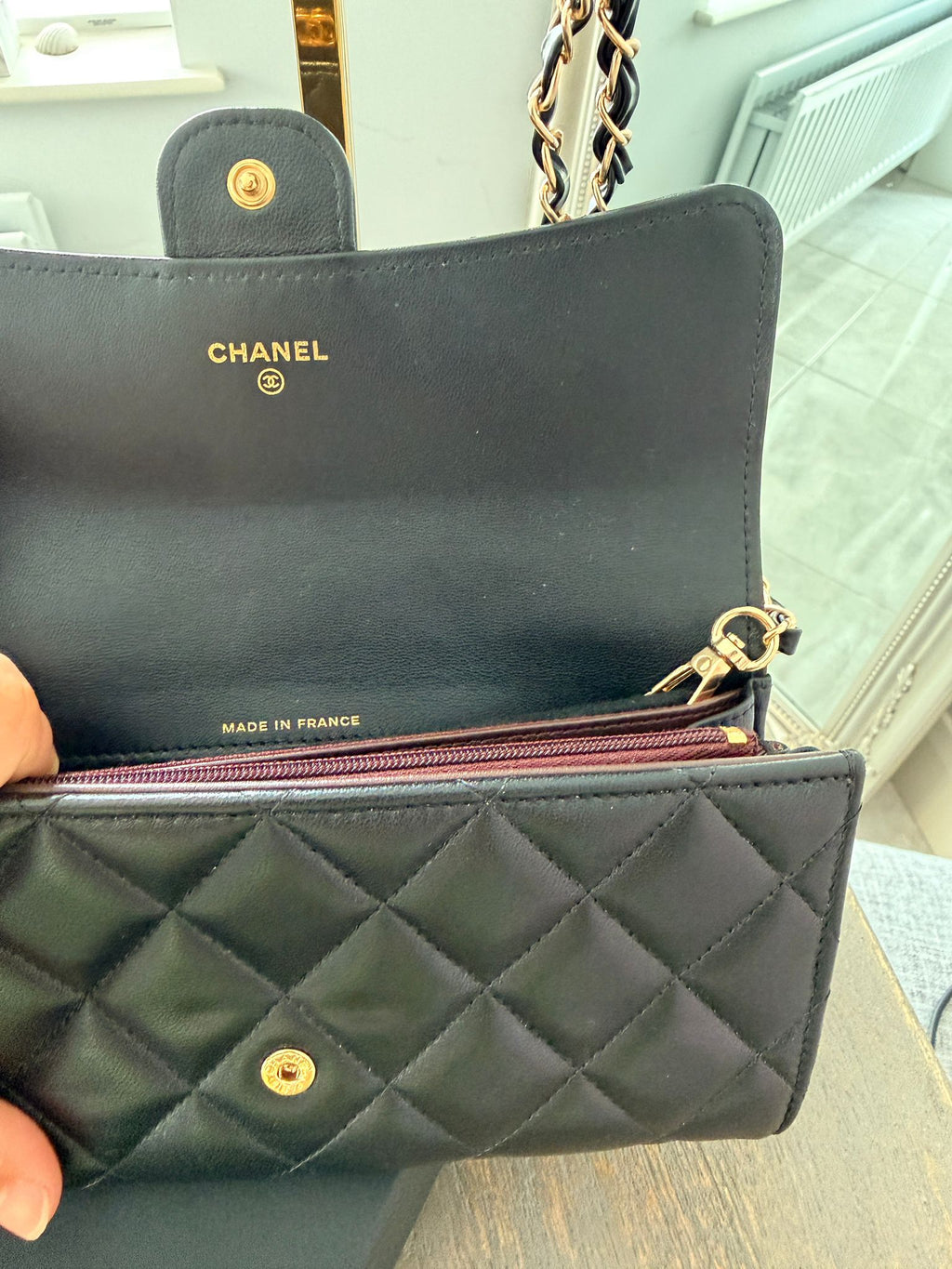 Chanel Matelassé Wallet Black Lambskin Gold Hardware (2022–2024)