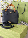 Gucci Diana Mini Bamboo Handbag Black Leather Gold Hardware