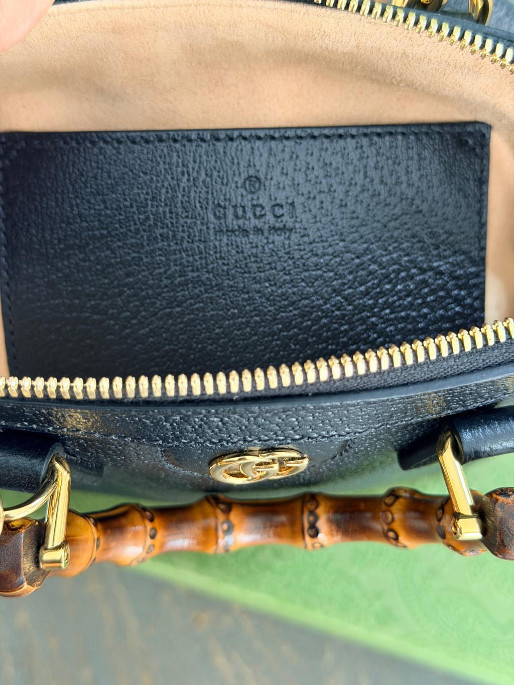 Gucci Diana Mini Bamboo Handbag Black Leather Gold Hardware