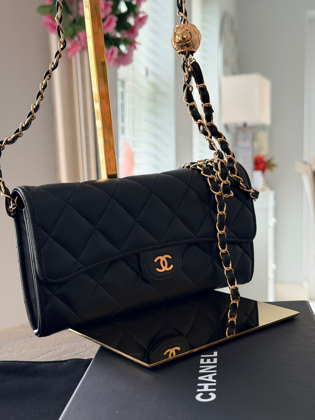 Chanel Matelassé Wallet Black Lambskin Gold Hardware (2022–2024)