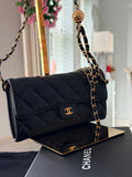 Chanel Matelassé Wallet Black Lambskin Gold Hardware (2022–2024)