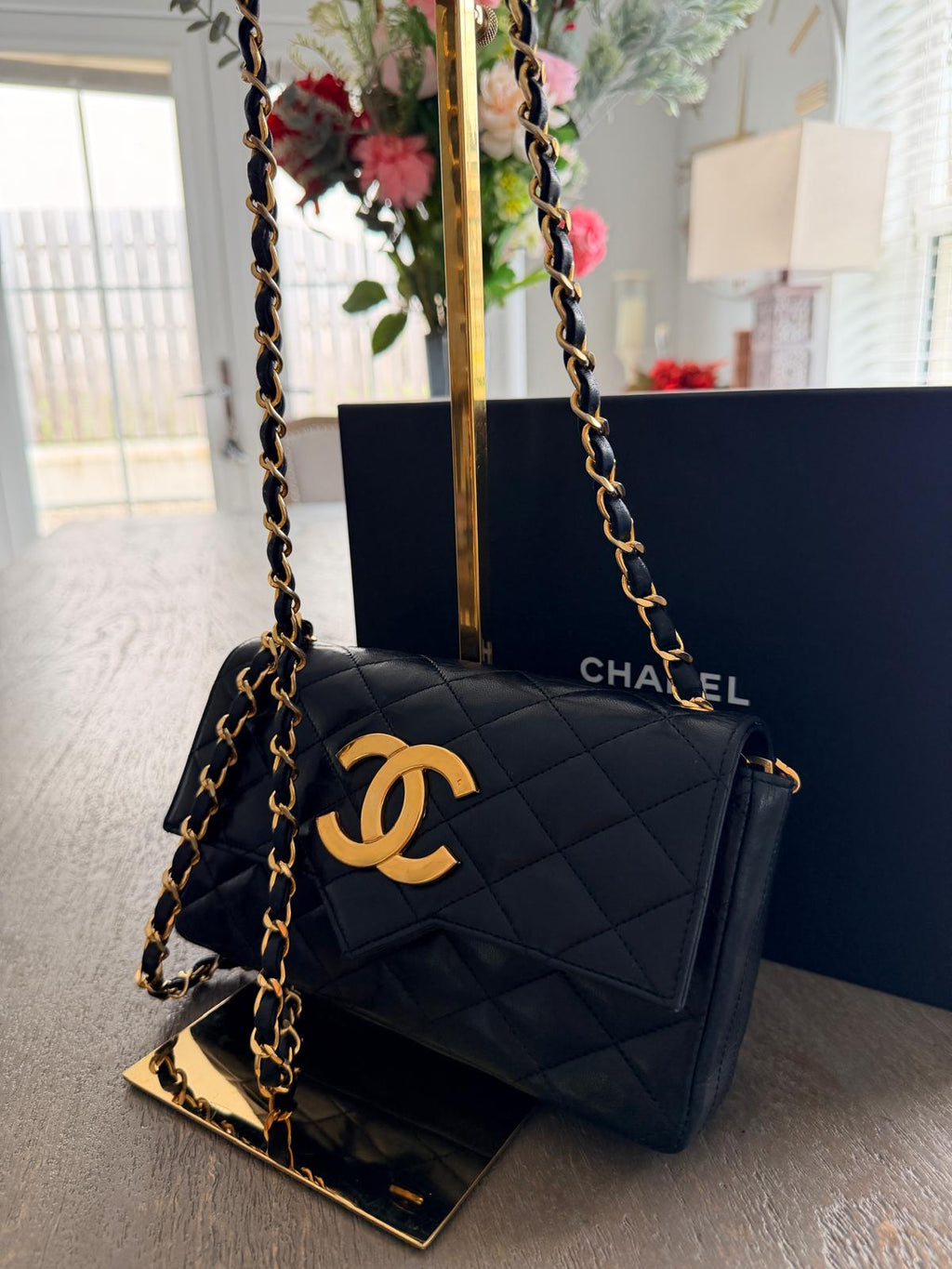 Chanel Vintage Matelasse Mini Shoulder Bag Black Lambskin Leather Single Flap 1986 - 1989