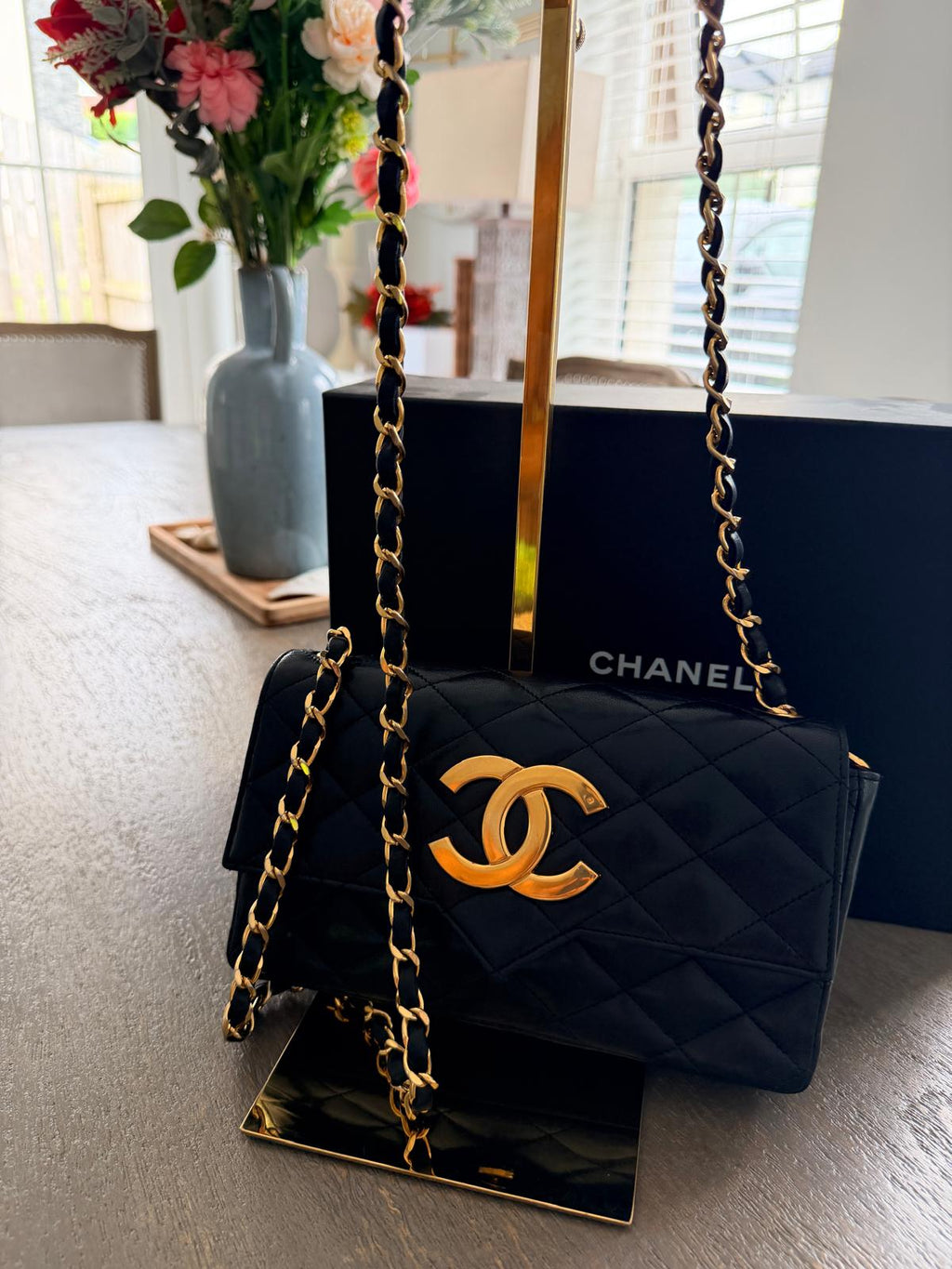 Chanel Vintage Matelasse Mini Shoulder Bag Black Lambskin Leather Single Flap 1986 - 1989
