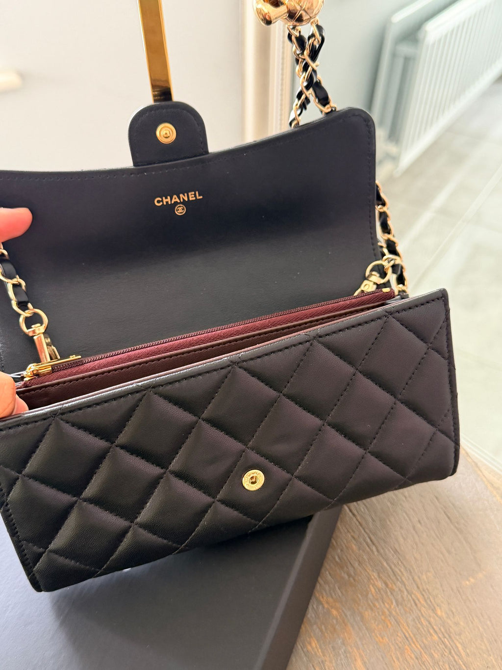 Chanel Matelassé Wallet Black Lambskin Gold Hardware (2022–2024)