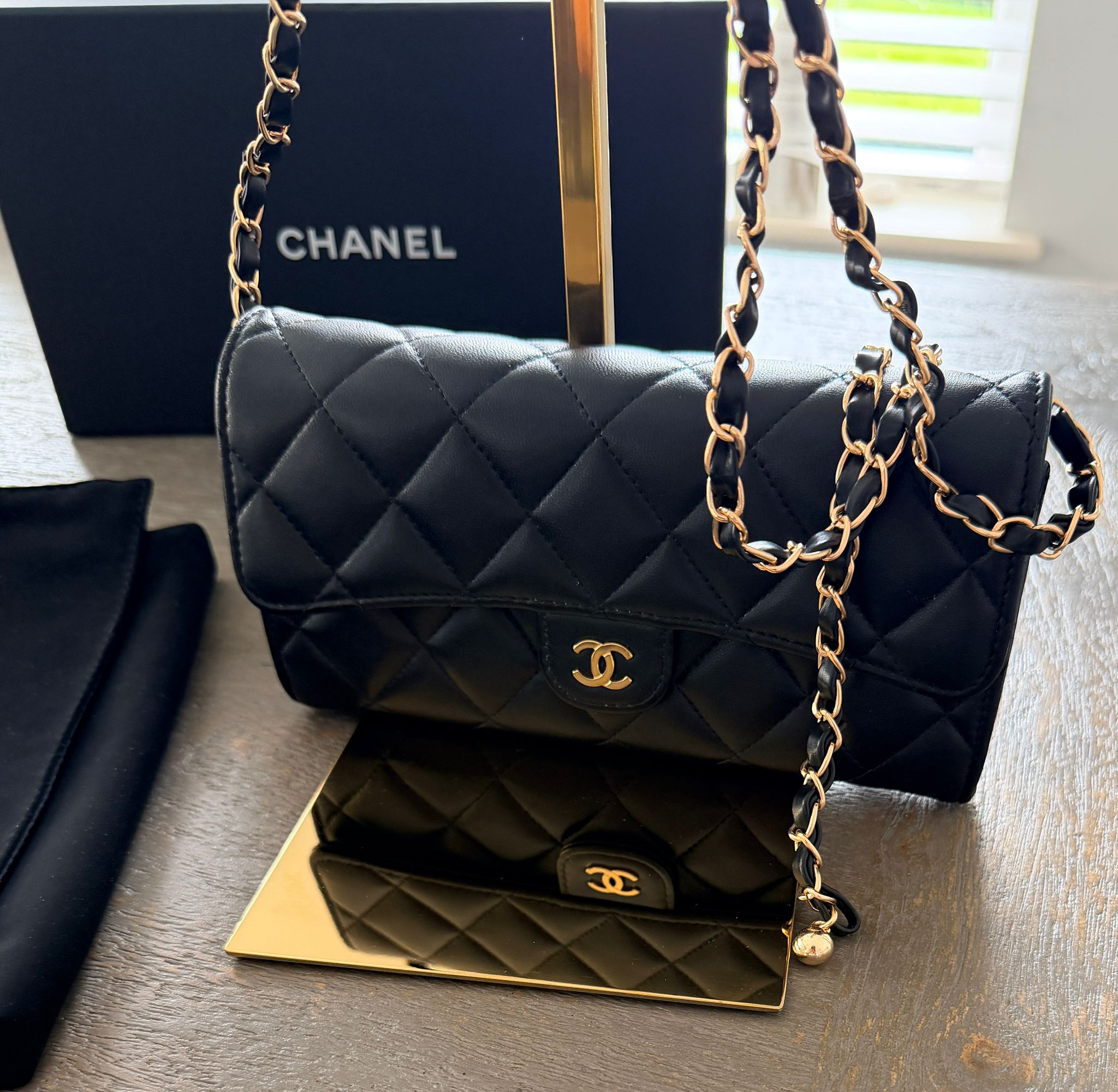 Chanel Matelassé Wallet Black Lambskin Gold Hardware (2022–2024)