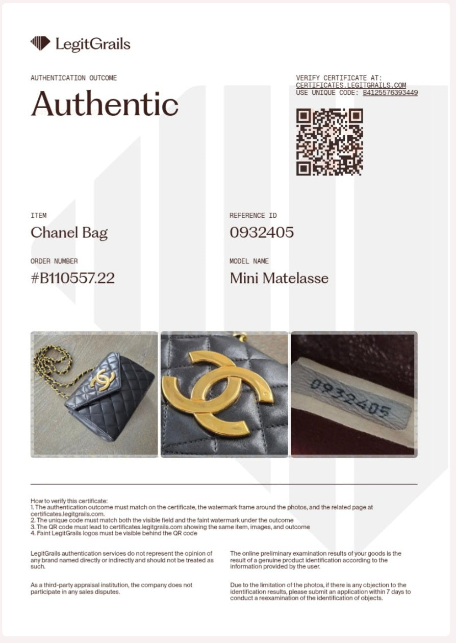 Chanel Vintage Matelasse Mini Shoulder Bag Single Flap Black Lambskin Leather 1986 - 1989